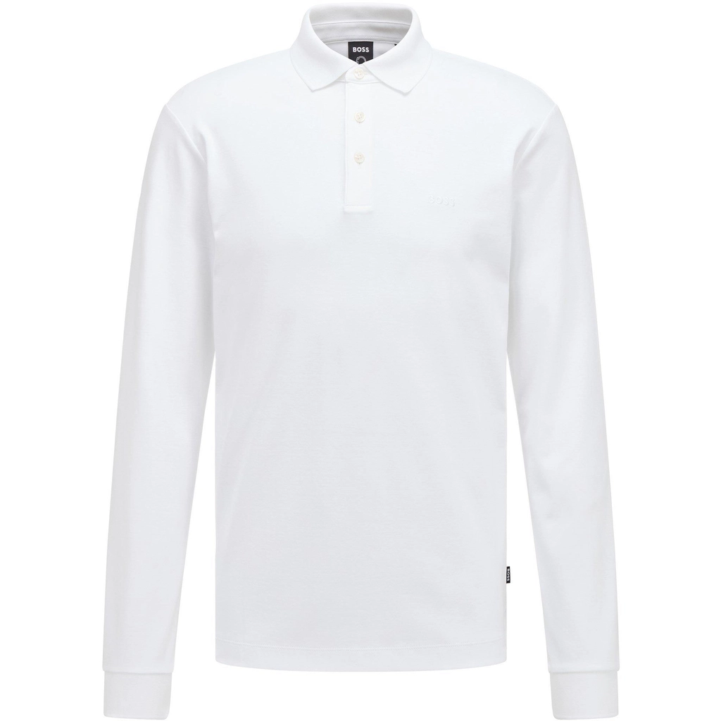 Hugo Boss Pado 30 Long Sleeve Polo Shirt - White 100
